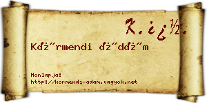 Körmendi Ádám névjegykártya
