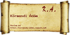 Körmendi Ádám névjegykártya